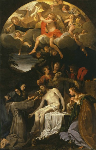 La lamentation sur le Christ mort avec des saints - Annibale Carracci